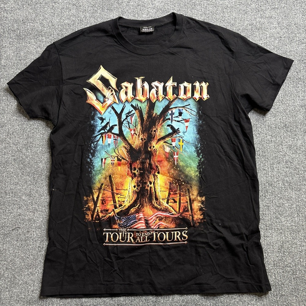 Official Sabaton Tour To End All Tours 2024 Concert Black T Shirt Men's XL